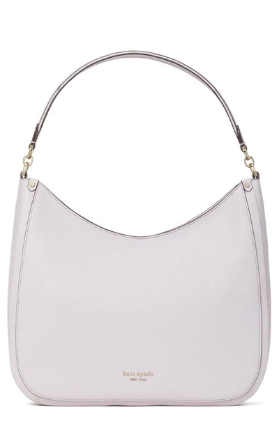 Shop Kate Spade Roulette Large Leather Hobo Bag In Lilac Moonlight