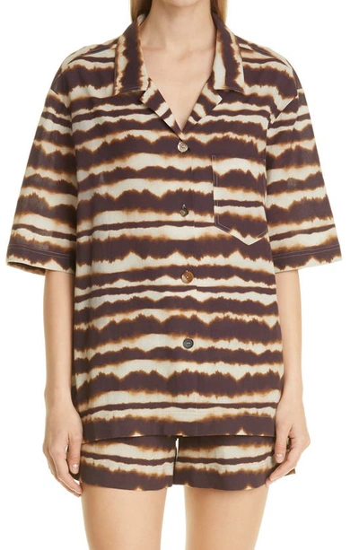 Shop Nanushka Soho Button-up Shirt In Tie Dye Stripe