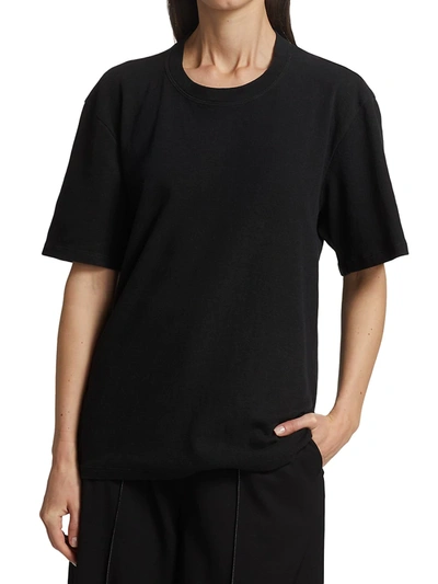 Shop Proenza Schouler Women's Cutout Overdyed Recycled Jersey T-shirt In Black