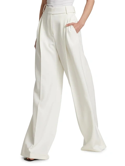Shop Alexandre Vauthier Wide-leg Pants In White