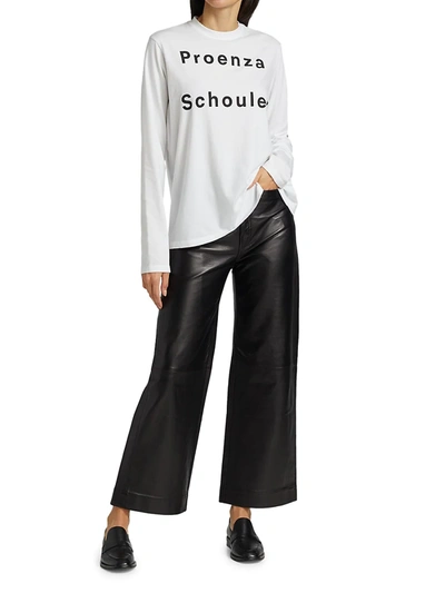 Shop Proenza Schouler White Label Stretch Jersey Long-sleeve Logo T-shirt In Black