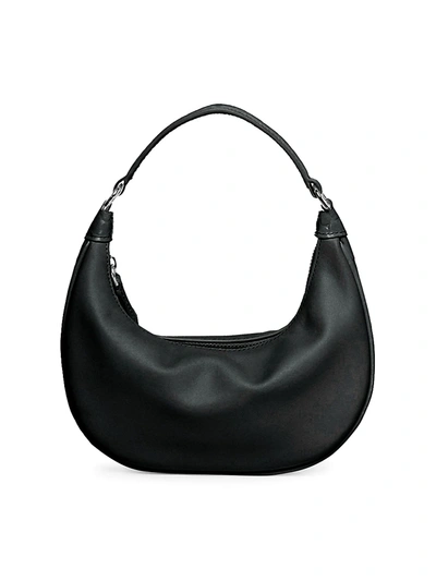Shop Staud Mini Sasha Leather Shoulder Bag In Black