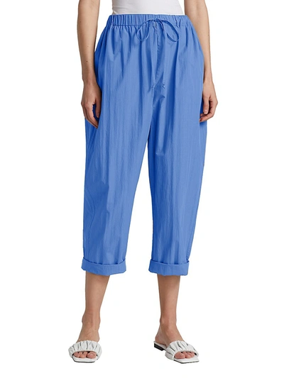 Shop Co Women's Wide-leg Crop Trousers In Oxford Blue