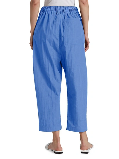 Shop Co Women's Wide-leg Crop Trousers In Oxford Blue