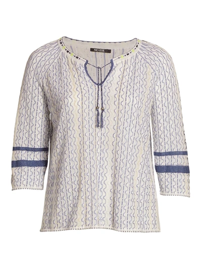 Shop Nic + Zoe, Plus Size Women's Ferry Wave Striped Sweater In Blue Multi