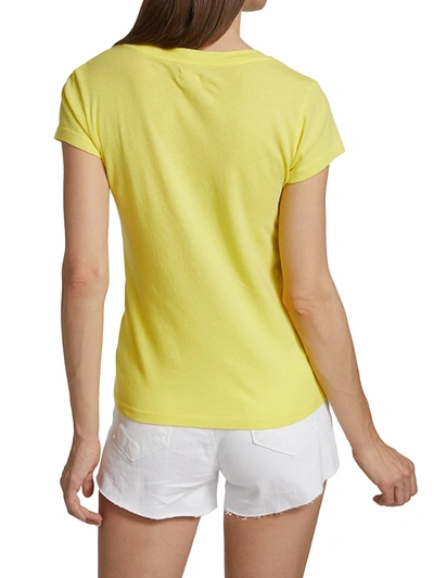 Shop L Agence Becca V-neck Cotton Tee In Buttercup