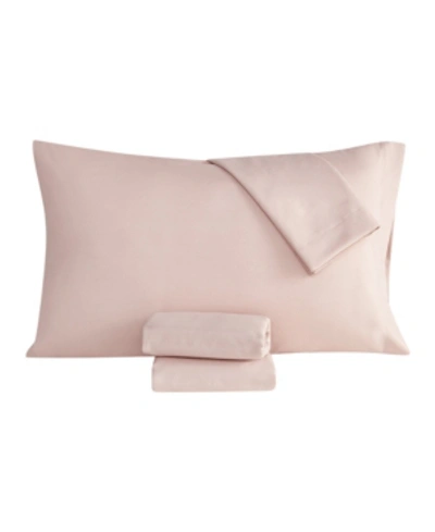 Shop Jessica Sanders Solid 3 Pc. Sheet Set, Twin Xl Bedding In Blush