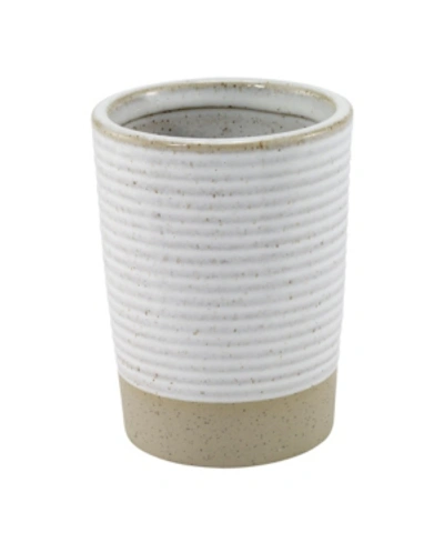 Shop Avanti Drift Lines Textured Ribbed Ceramic Tumbler In Linen