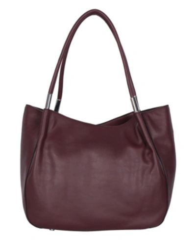 Shop Alfani Bangle Tote, Created For Macy's In Wine/silver