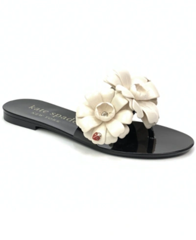 Shop Kate Spade Jaylee Slide Sandals In Black / French Cream