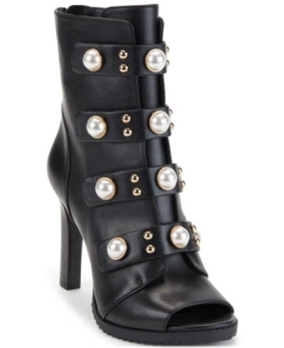 Shop Karl Lagerfeld Women's Brayden Lug Sole Studded Boots Women's Shoes In Black
