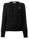 Comme Des Garçons Play Black Wool Heart Patch Cardigan