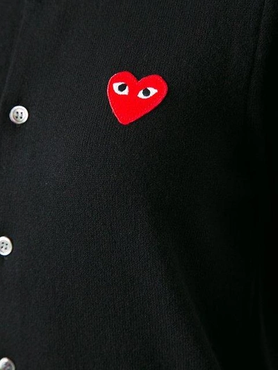Shop Comme Des Garçons Play Embroidered Heart Cardigan