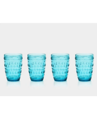 Shop Euro Ceramica Fez Highball Glasses, Set Of 4 In Turquoise