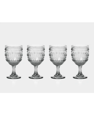 Shop Euro Ceramica Fez Wine Glasses, Set Of 4 In Grey