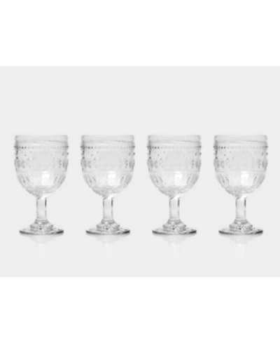 Shop Euro Ceramica Fez Wine Glasses, Set Of 4 In Clear