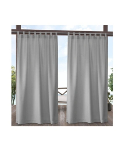 Exclusive Home Indoor/outdoor Solid Cabana Tab Top Curtain Panel Pair, 54" X 108" In Lightpaste