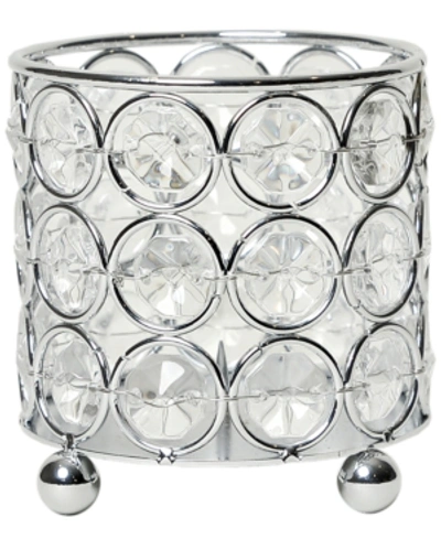 Shop Elegant Designs Elipse Crystal Decorative Flower Vase, Candle Holder, Wedding Centerpiece In Chrome