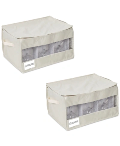 Shop Honey Can Do Stemware Storage Boxes, Set Of 2 In Natural