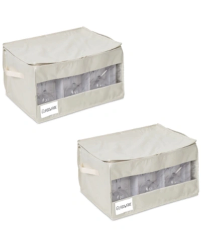 HONEY CAN DO STEMWARE STORAGE BOXES, SET OF 2 
