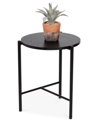 Shop Honey Can Do Round Side Table With T-pattern Base In Black