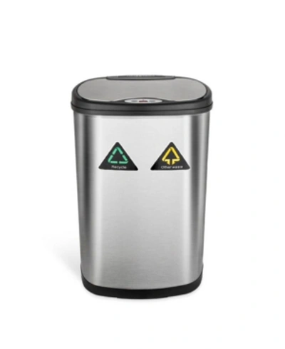 Shop Nine Stars Group Usa Inc Rectangular Motion Sensor Trash Can, 13.2 Gallon In Silver Tone