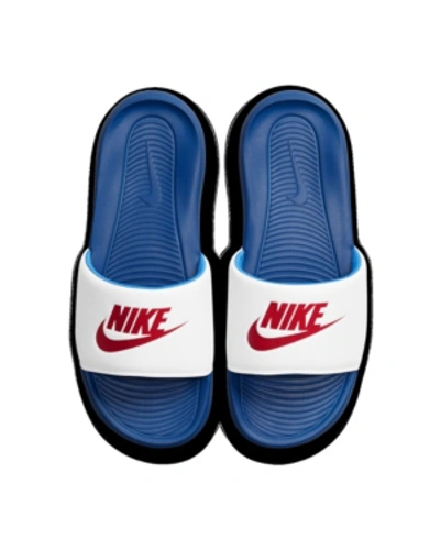 Shop Nike Men's Victori One Slide Sandals From Finish Line In White-red