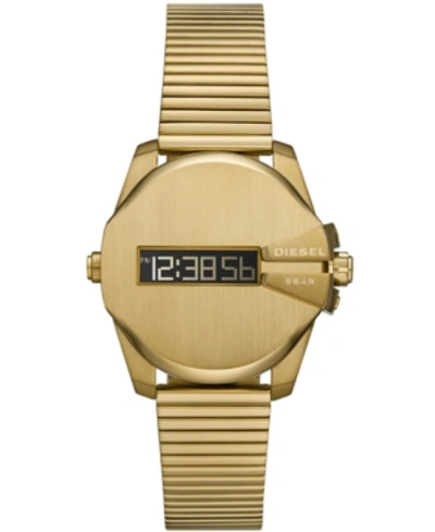 Shop Diesel Men's Baby Chief Digital Gold-tone Stainless Steel Bracelet Watch 32mm