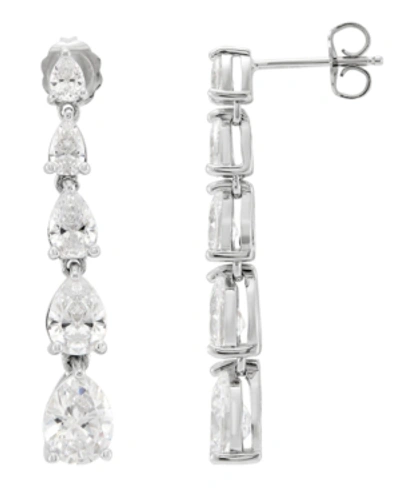 Arabella Cubic Zirconia Graduated Linear Earrings In Sterling Silver (8 Ct. T.w.) In Silver