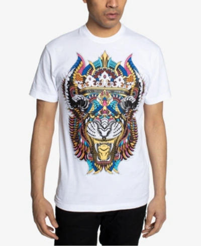 Shop Sean John Men's Tribal Tiger Head Graphic T-shirt In Bright White