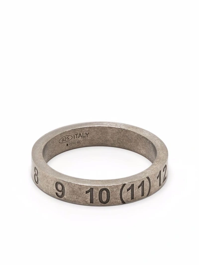 Shop Maison Margiela Numbers-motif Band Ring In 银色