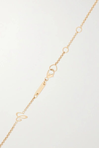 Chopard Happy Hearts 18-karat Rose Gold, Onyx And Diamond Necklace In Gold