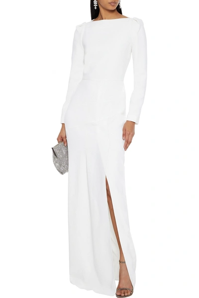 Shop Roland Mouret Ella Wool-crepe Gown In White