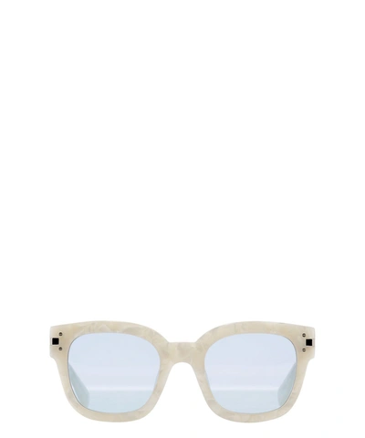 Shop Amiri Square Frame Sunglasses In White