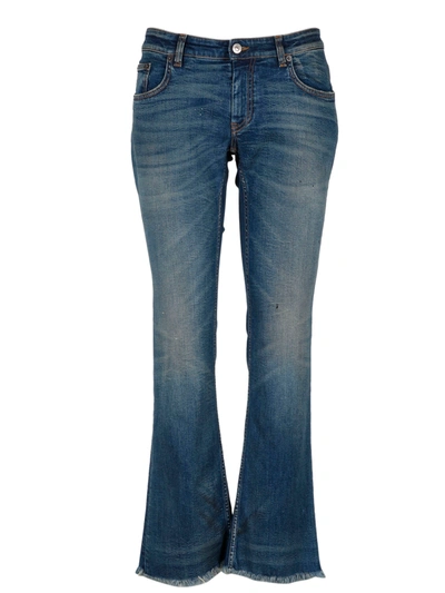 Shop Balenciaga Flared Cropped Jeans In Blue