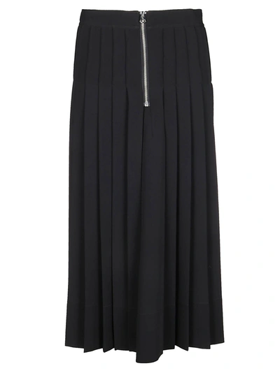 Shop Calvin Klein Zip Detail Pleated Midi Skirt In Black