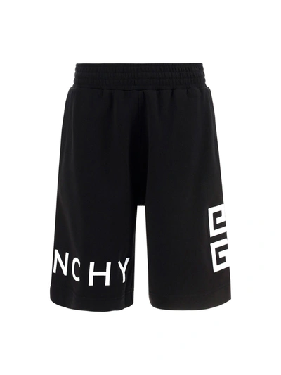 Shop Givenchy 4g Logo Print Jersey Shorts In Black