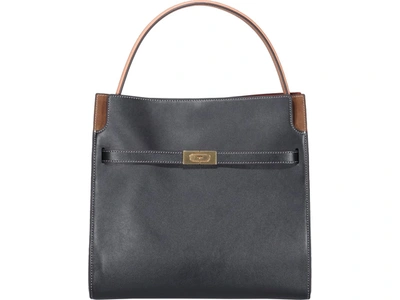 Shop Tory Burch Lee Radziwil Double Tote Bag In Black