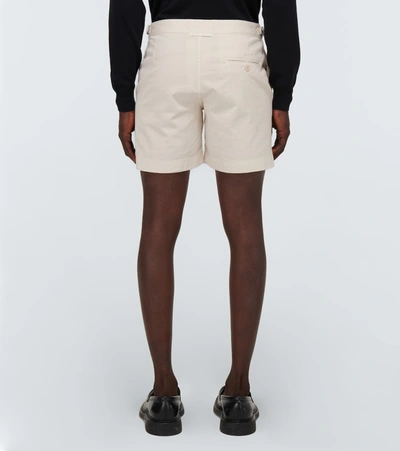 Shop Orlebar Brown Bulldog Cotton Twill Swim Shorts In Neutrals