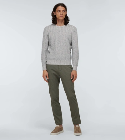 Shop Brunello Cucinelli Cable Knitted Cashmere Sweater In Grey