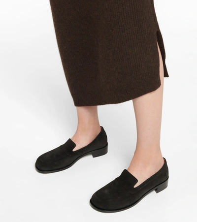 Shop The Row Garcon Suede Loafers In Black