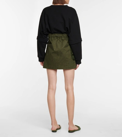 Shop Fendi Denim Cargo Miniskirt In Green