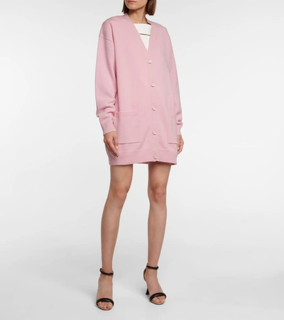 Shop Givenchy Embellished Wool And Cashmere Cardigan In Pink