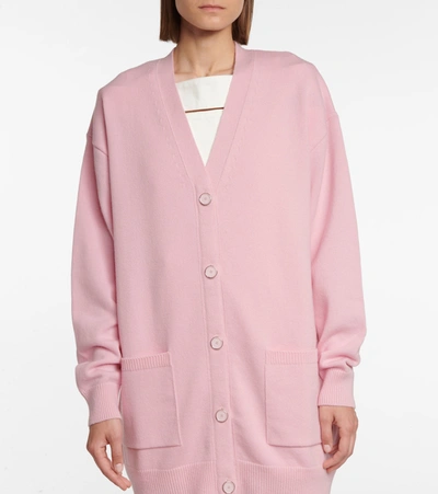 Shop Givenchy Embellished Wool And Cashmere Cardigan In Pink