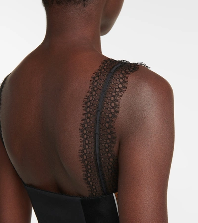 Shop Versace Medusa Renaissance Silk Bralette In Black