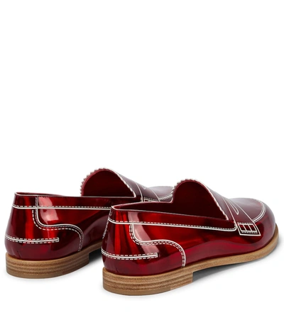 Shop Christian Louboutin Mocalaureat Leather Loafers In Red