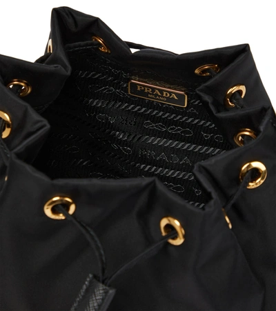 Prada Duet Patent Leather Bucket Bag In Black