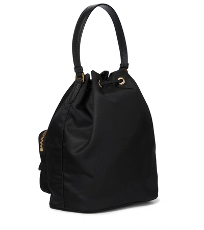 Prada Duet Patent Leather Bucket Bag In Black