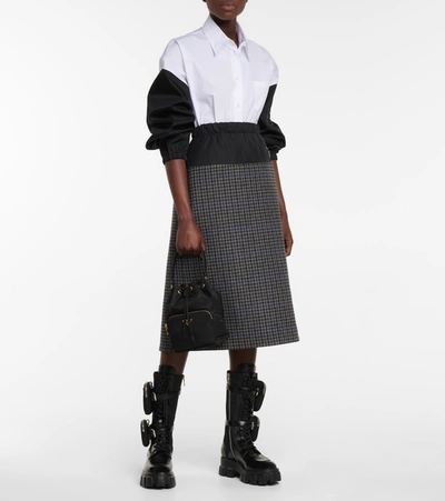 Prada Duet Patent Leather Bucket Bag In Black