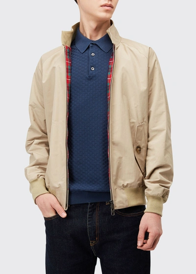 Shop Baracuta Men's G9 Tartan-lined Jacket In Natural